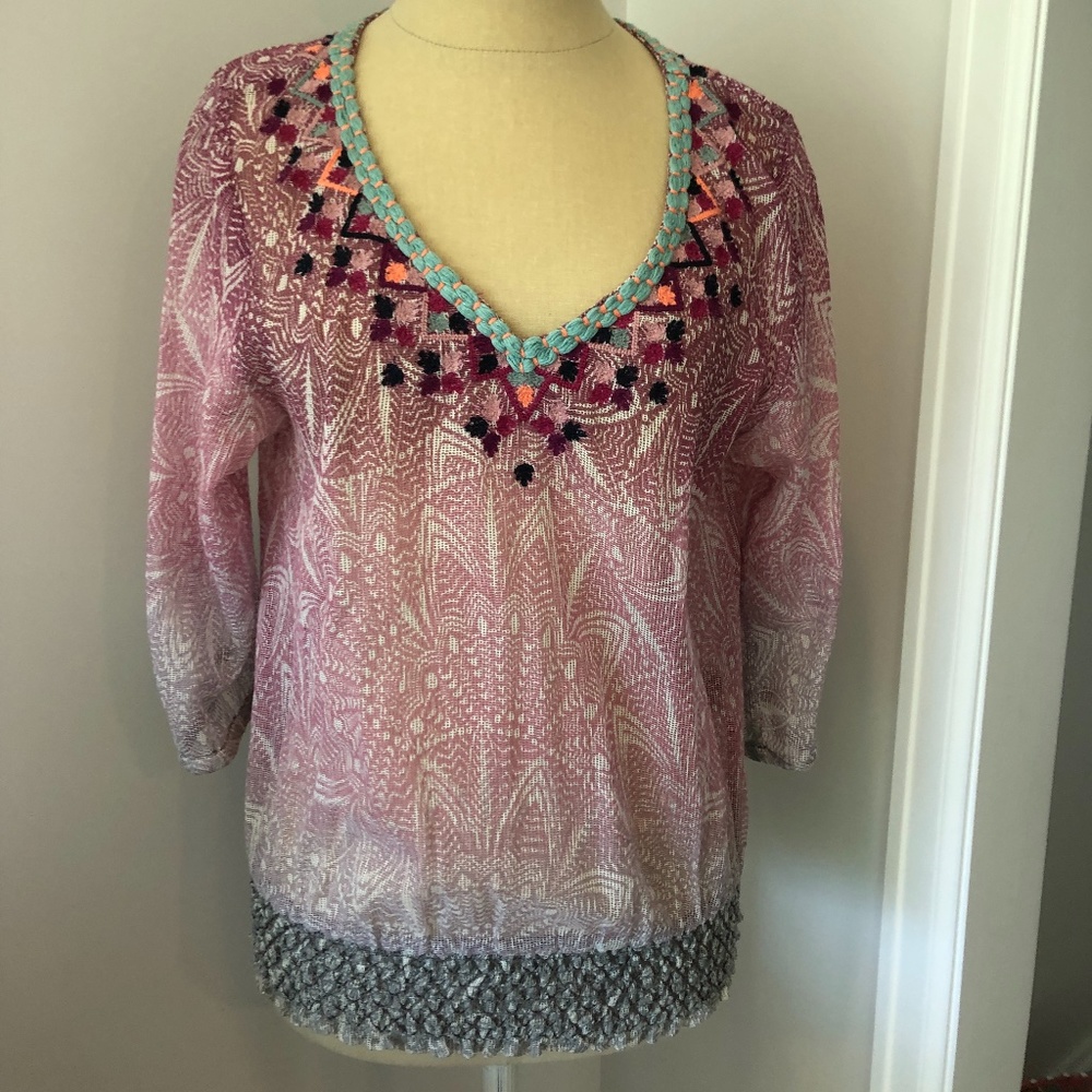 Anthropologie Akemi+Kin Crocheted Top, Size Small